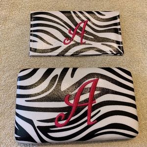 Initial wallet and check book cover